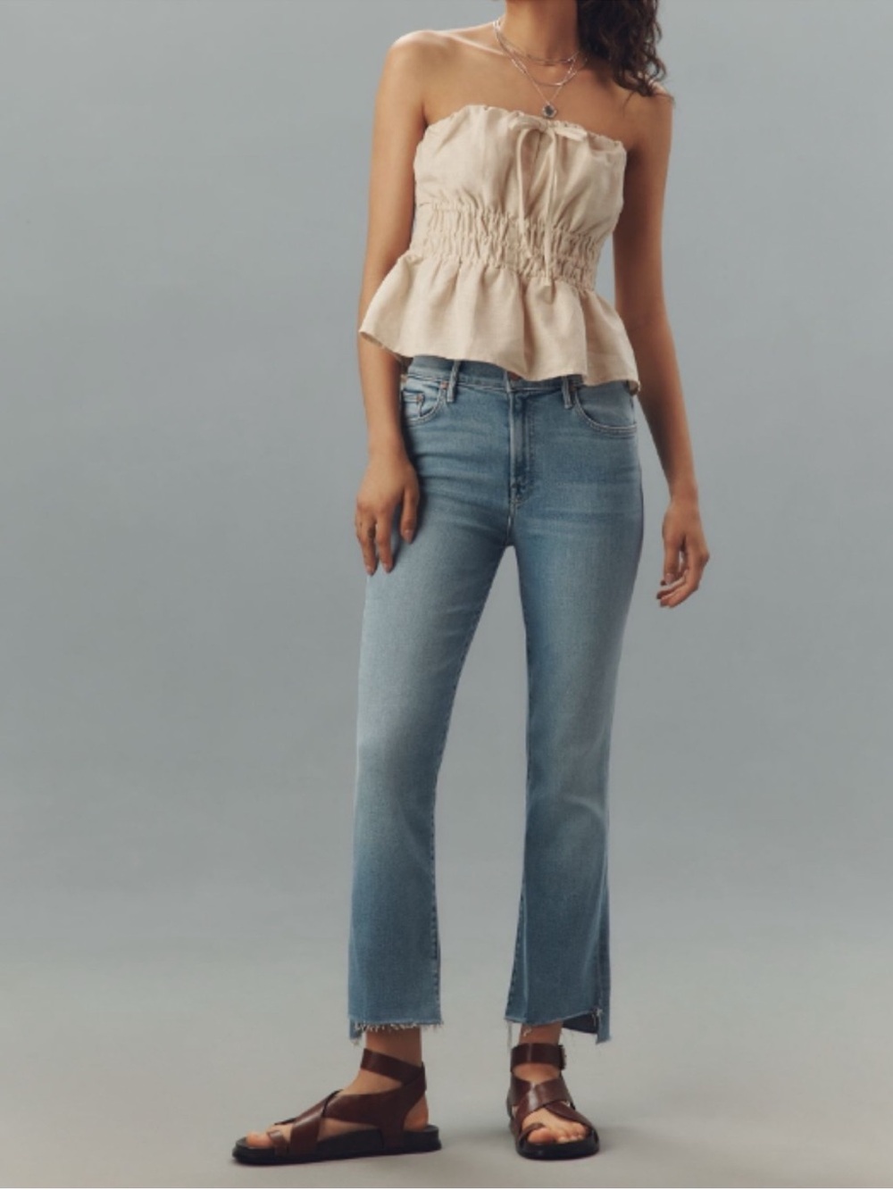 MOTHER the insider crop step‎ fray jeans in blessing in disguise size 27